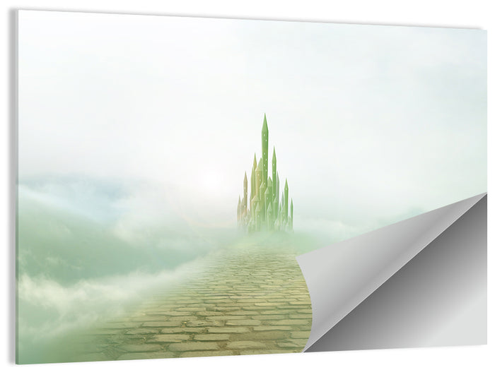 Cobblestone Path to Emerald Castle Wall Art as a poster print