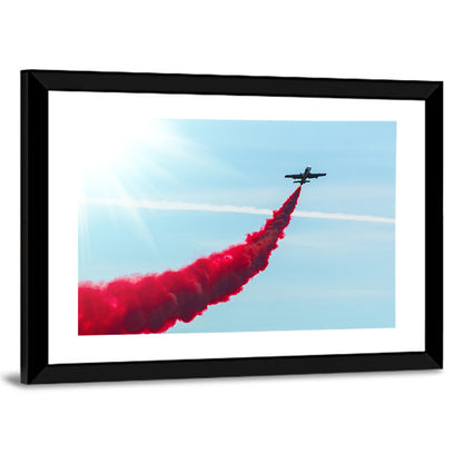 Flying Plane Smoke Tail Wall Art