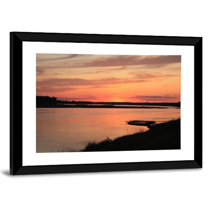 Missouri River Sunset at Dusk Wall Art as a framed print