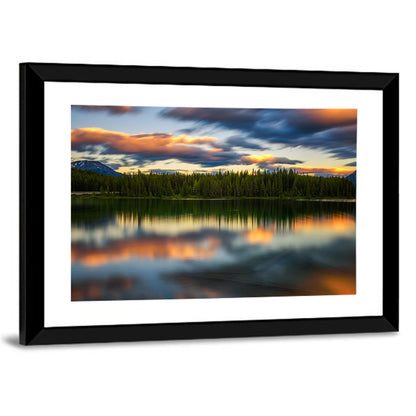Herbert Lake Sunset Reflection Wall Art