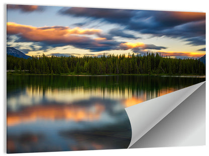 Herbert Lake Sunset Reflection Wall Art