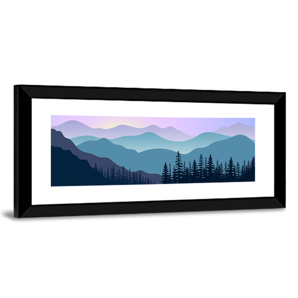 Purple Dawn Mountain Range Wall Art