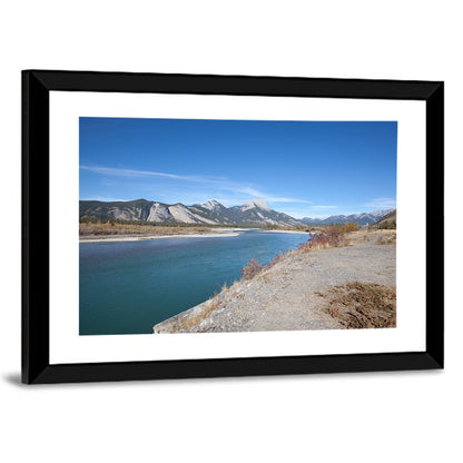 Mount Aeolus Over Athabasca Riverbank Wall Art