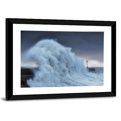 Lighthouse in a Sea Storm Wall Art