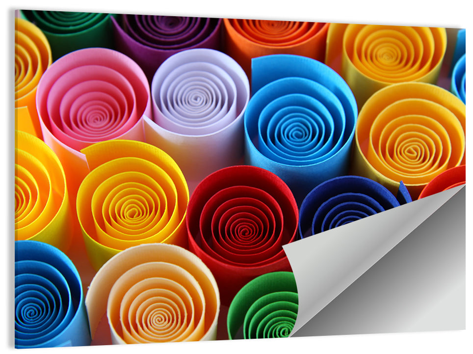 Quilled Color Spirals Wall Art, poster print, landscape