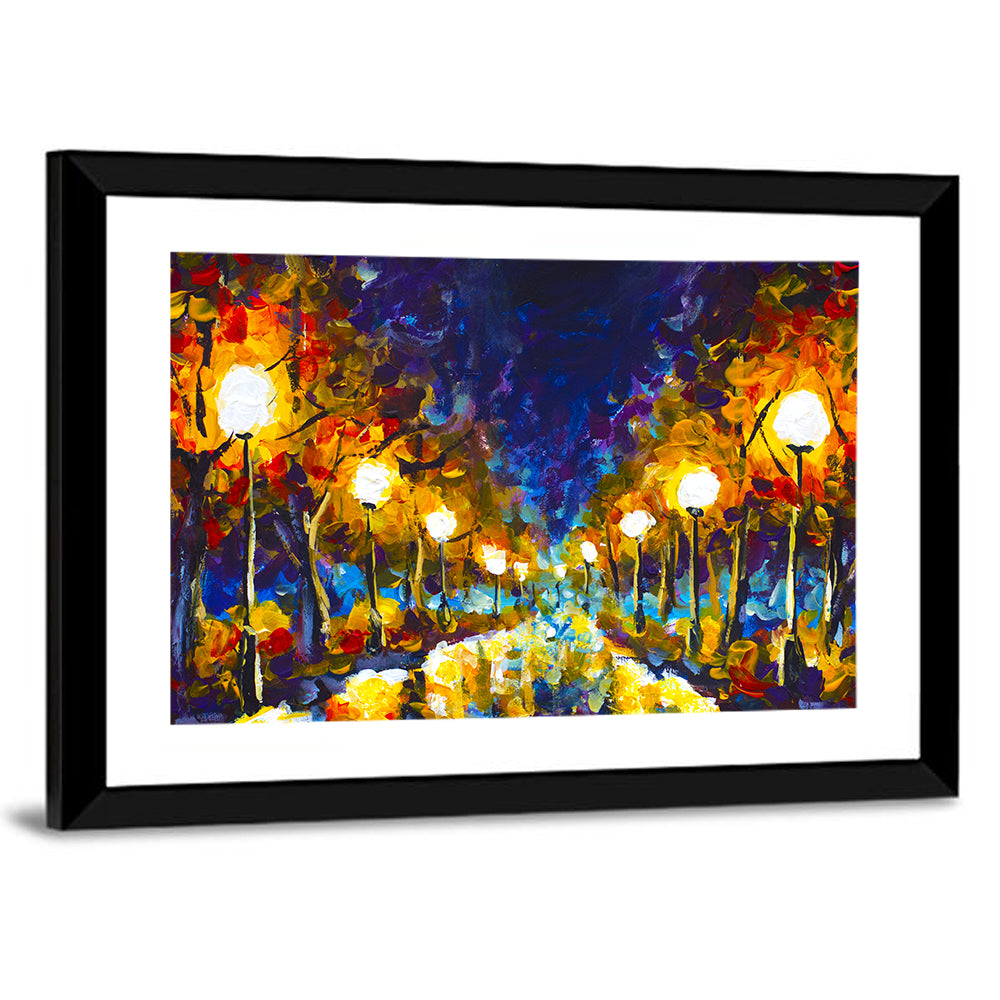 Autumn Evening Park Path Wall Art