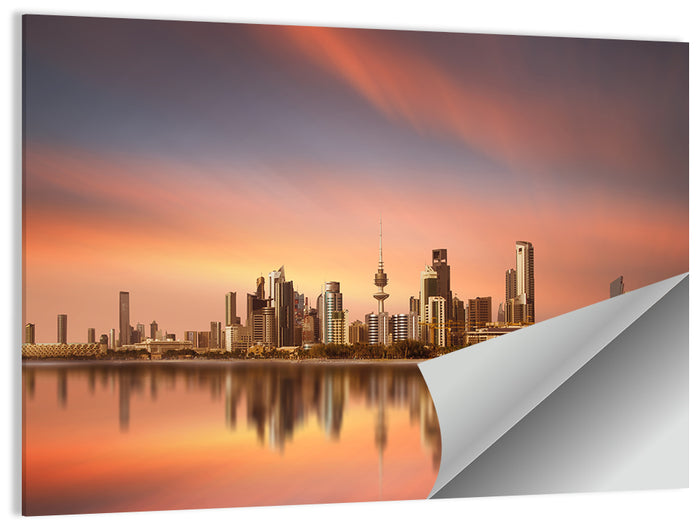 Kuwait City Skyline at Sunset Wall Art as a poster print