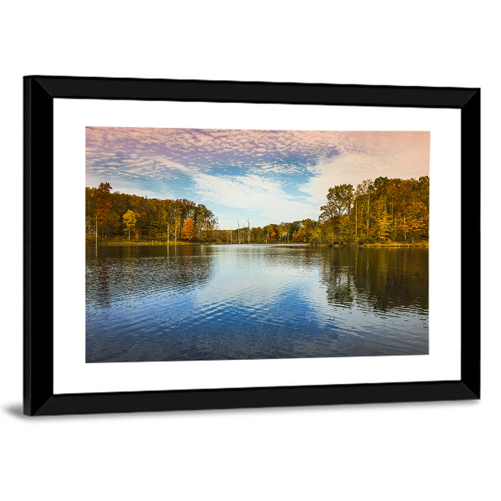Seneca Lake Autumn Reflection Wall Art