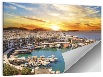 Kyrenia Harbour at Sunset Wall Art