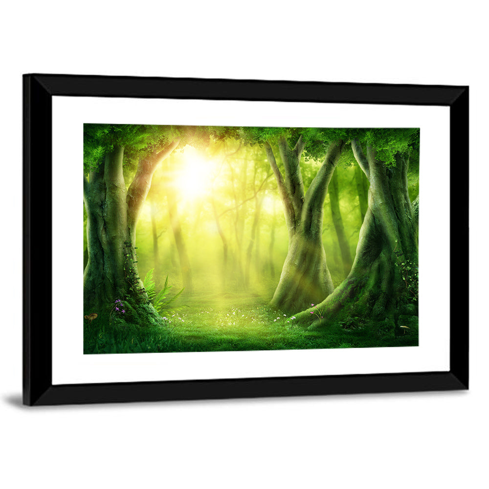 Forest Golden Sunrise Wall Art