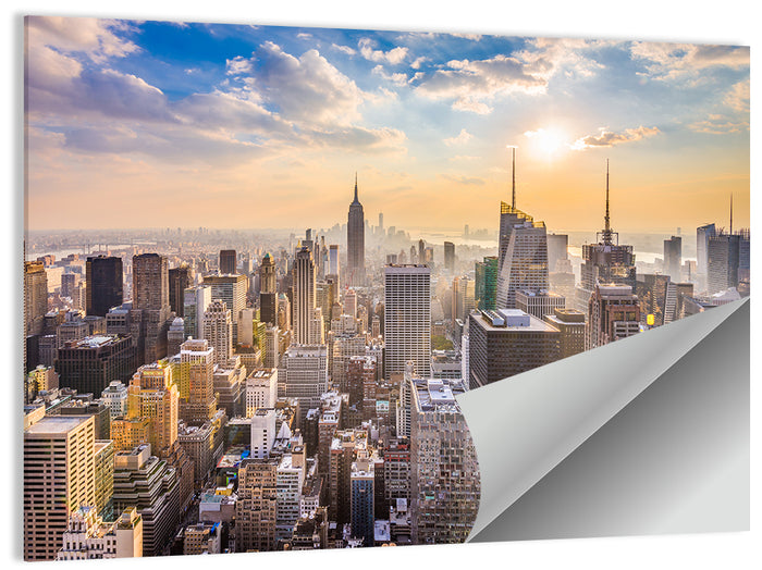 New York City Skyline at Golden Hour Wall Art as a poster print