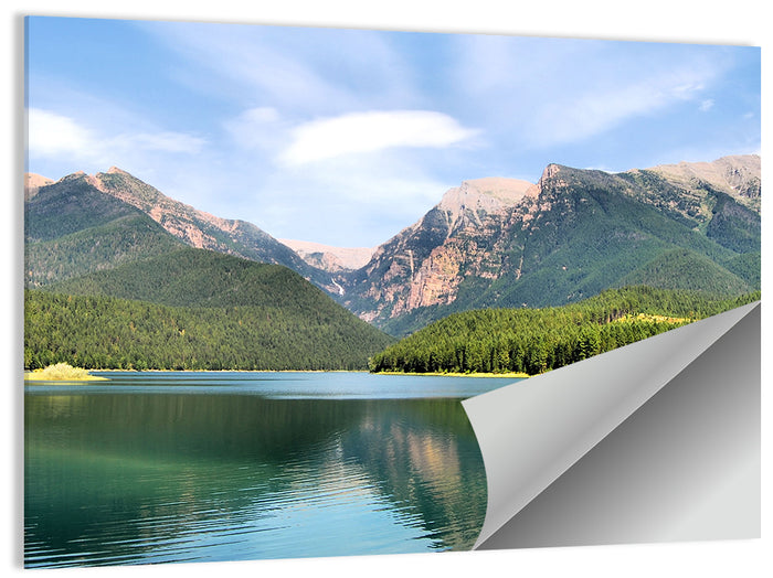Mission Mountain Lake Reflection Wall Art as a poster print