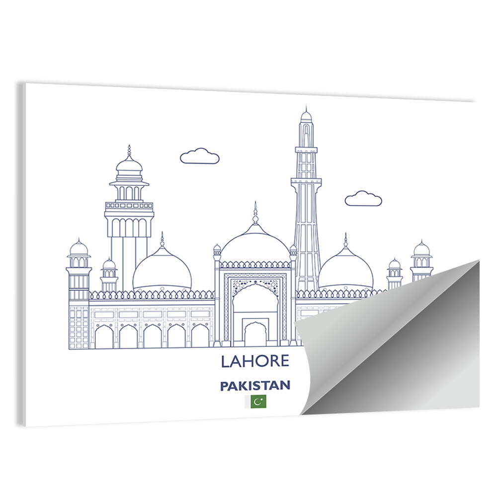 Lahore Skyline with Badshahi Mosque Wall Art