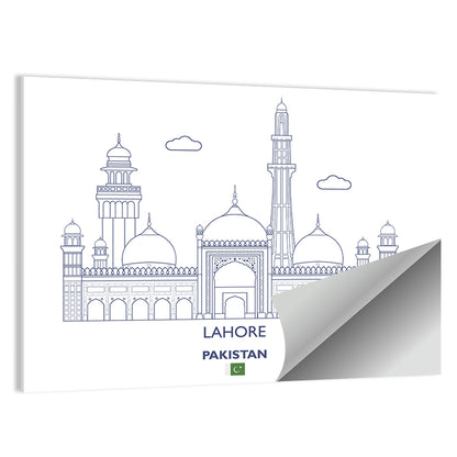 Lahore Skyline with Badshahi Mosque Wall Art