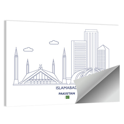 Islamabad Skyline Line Wall Art