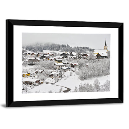 Oberstaufen Winter Village Wall Art