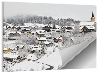 Oberstaufen Winter Village Wall Art