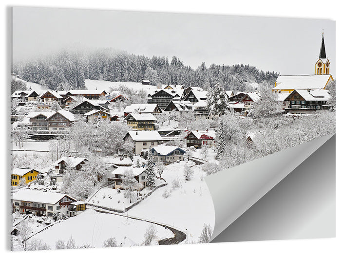 Oberstaufen Winter Village Wall Art as a poster print