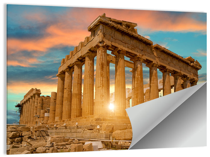 Parthenon at Sunset Wall Art as a poster print