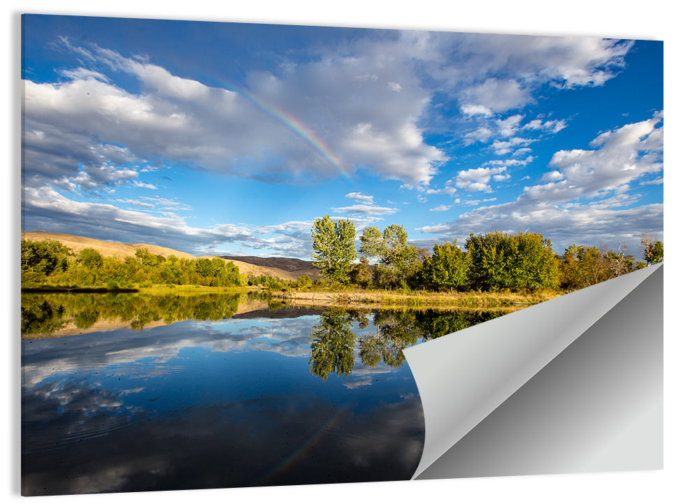 Boise River Rainbow Reflection Wall Art
