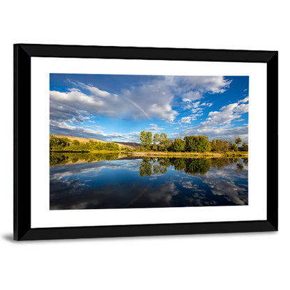 Boise River Rainbow Reflection Wall Art