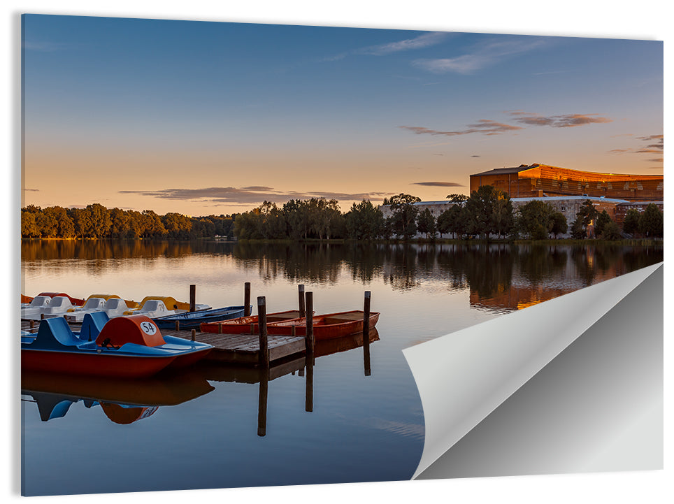 Dutzendteich Lake at Golden Hour Wall Art