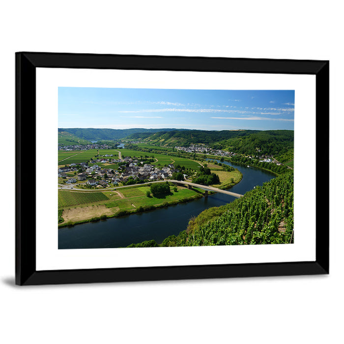 Piesport Moselle River View Wall Art as a framed print