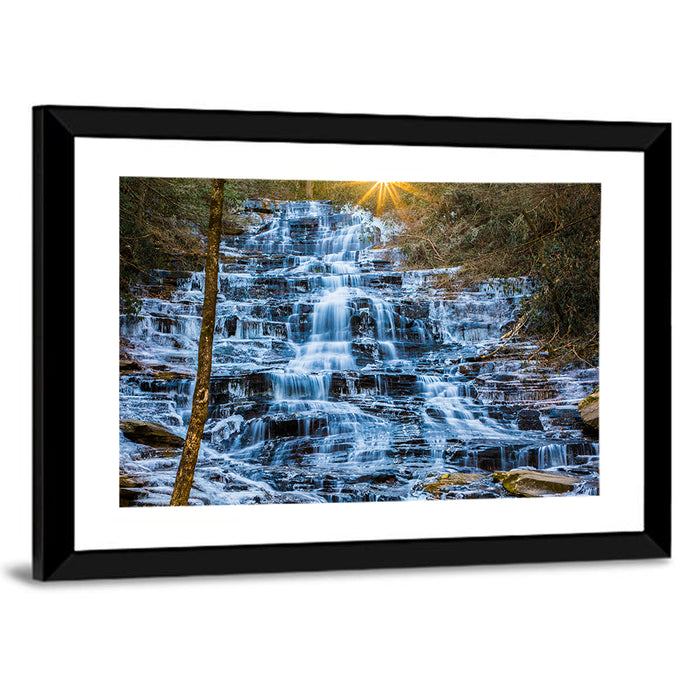 Minnehaha Falls Winter Cascade Wall Art as a framed print