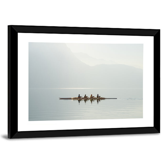 Four Rowers on Lake Lugano Wall Art as a framed print