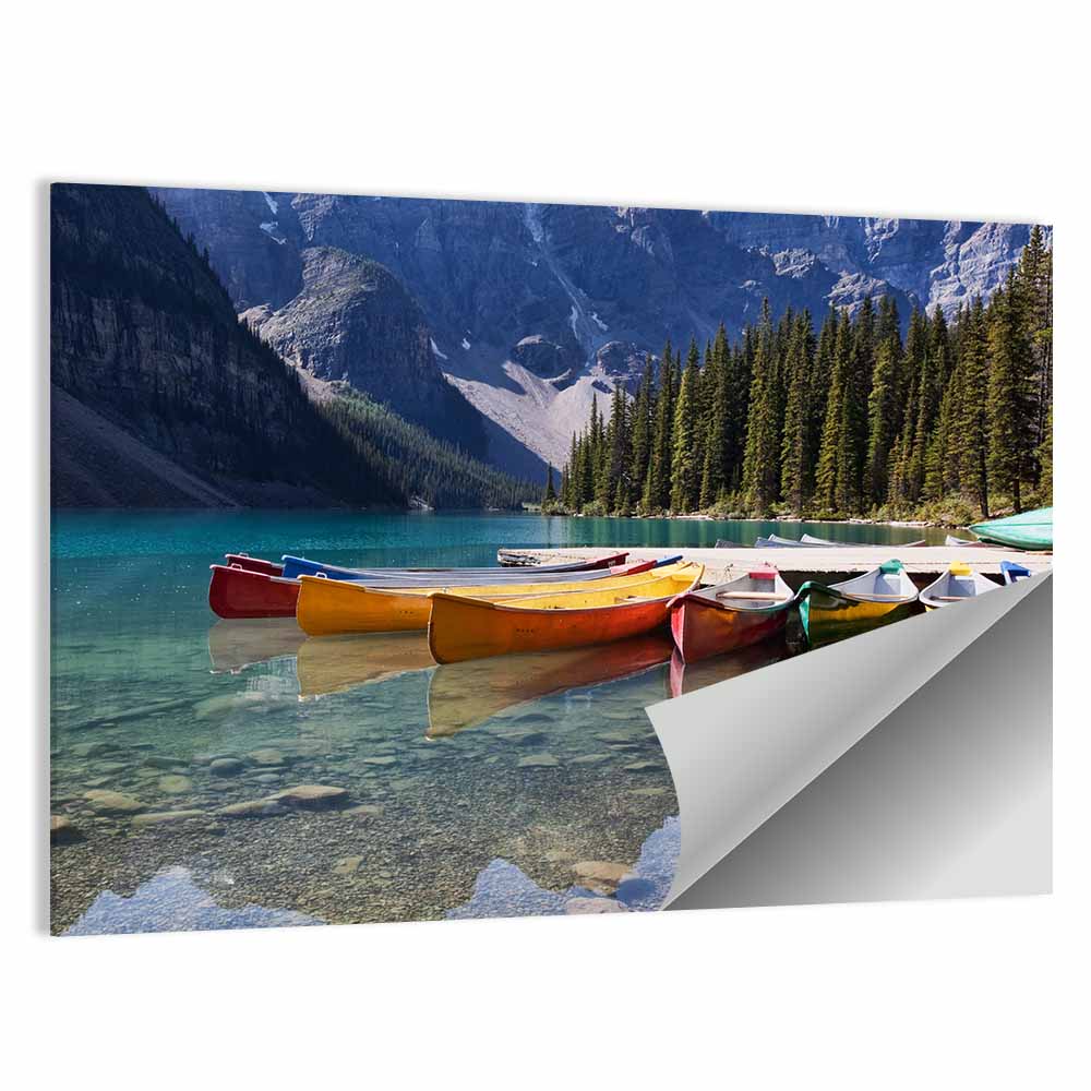 Canoes at Moraine Lake Wall Art