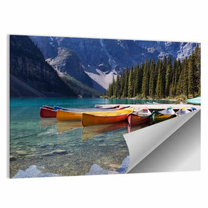 Moraine Lake Canoes Wall Art