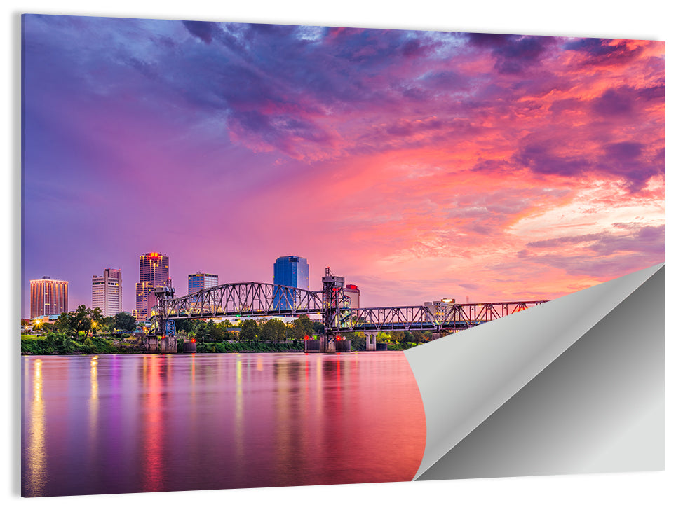 Little Rock Sunset Skyline Wall Art