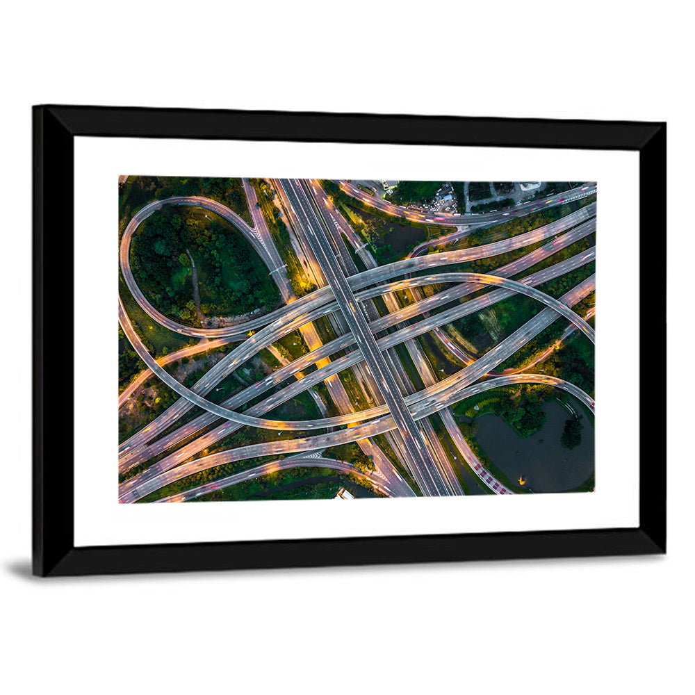 Expressway Junction at Dusk Wall Art