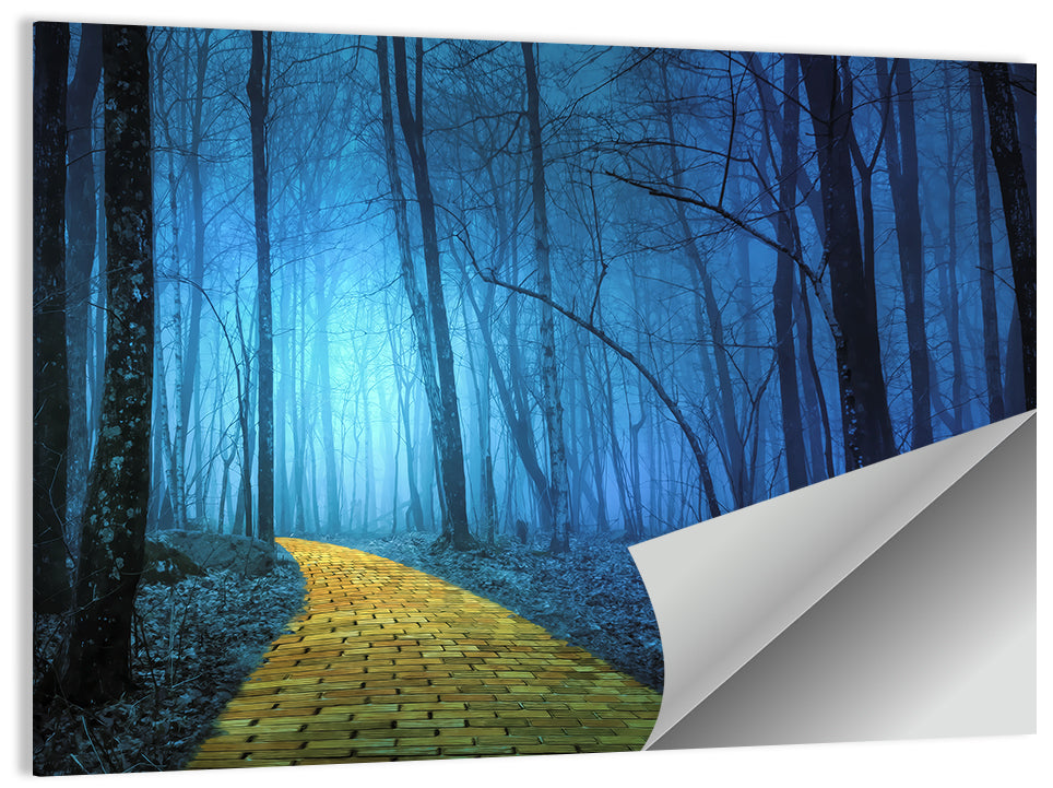 Misty Yellow Brick Road Wall Art