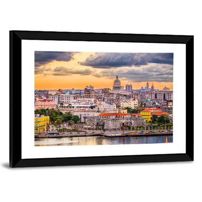 Havana Waterfront at Sunset Wall Art