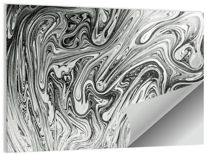 Ink Swirl Monochrome Abstract Wall Art
