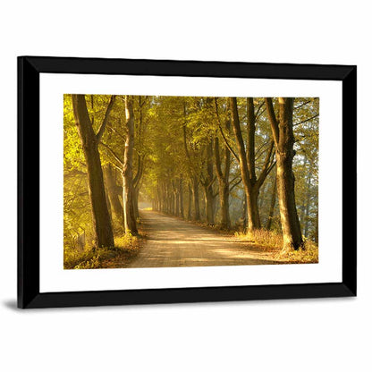 Autumn Road Through Golden Forest Wall Art
