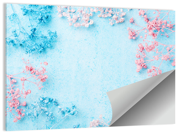 Dyed Babys Breath Arrangement Wall Art as a poster print