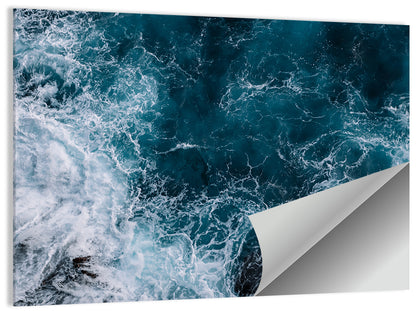 Aerial Swirling Ocean Waves Wall Art