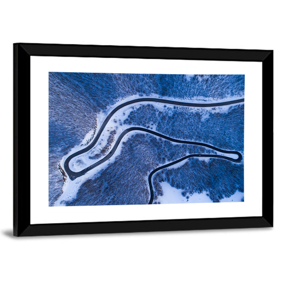 Montenegro Snowy Mountain Road Wall Art
