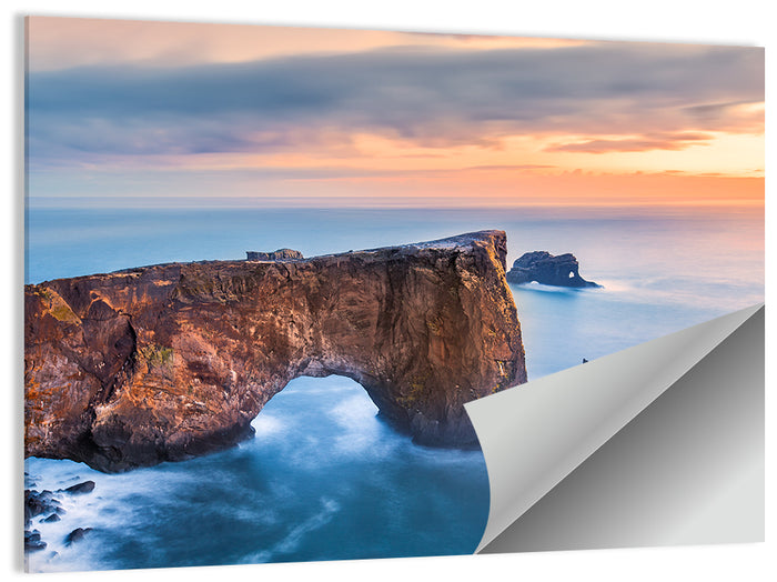 Dyrhólaey Sea Arch at Sunset Wall Art as a poster print