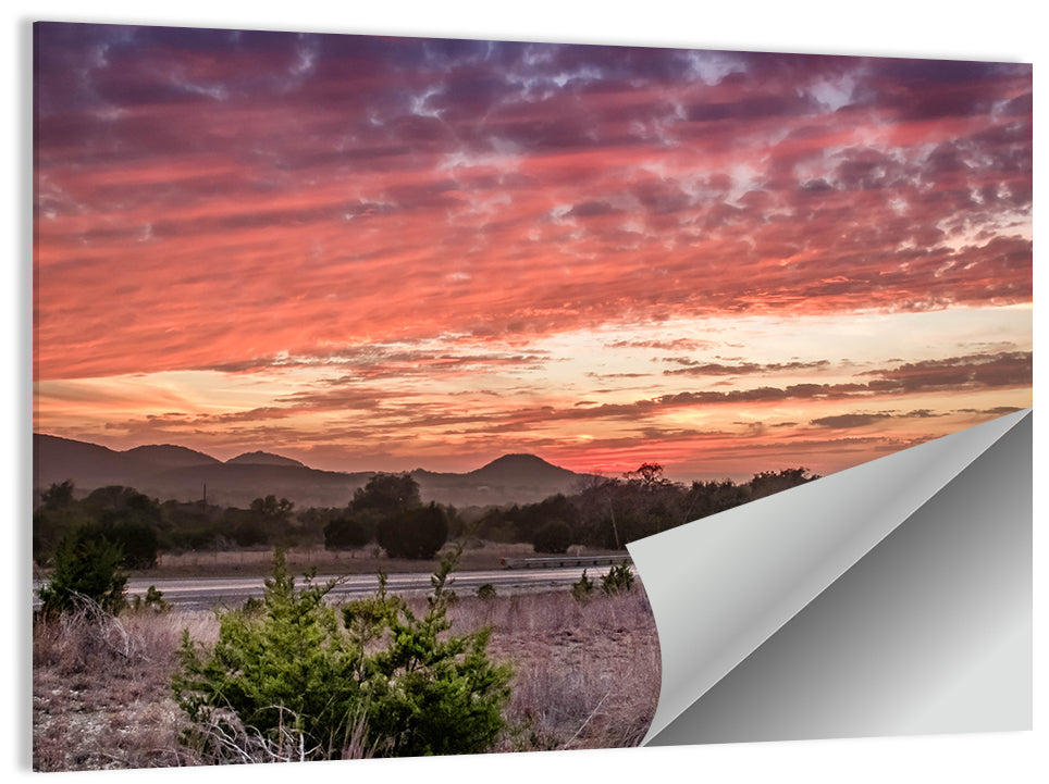 Sunset Curve on Texas Highway 16 Wall Art