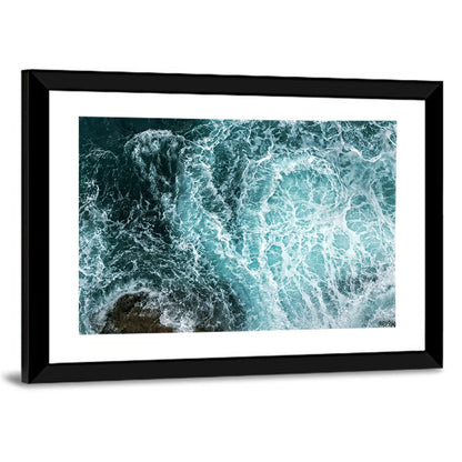 Aerial Ocean Waves with Sea Foam Wall Art