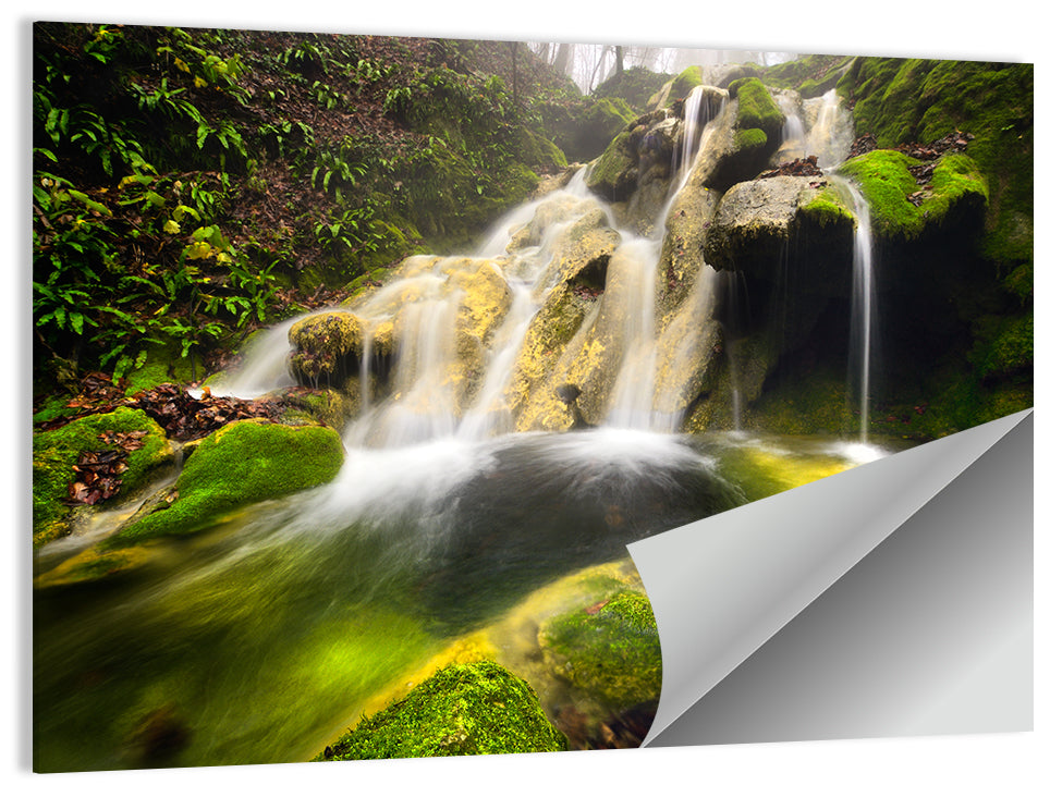Cheile Nerei Mossy Waterfall Wall Art