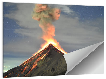 Fuego Night Eruption Wall Art