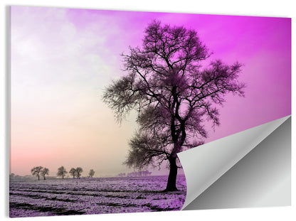 Violet Winter Dawn Tree Wall Art