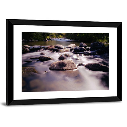 Truckee River Sunlit Rocks Wall Art
