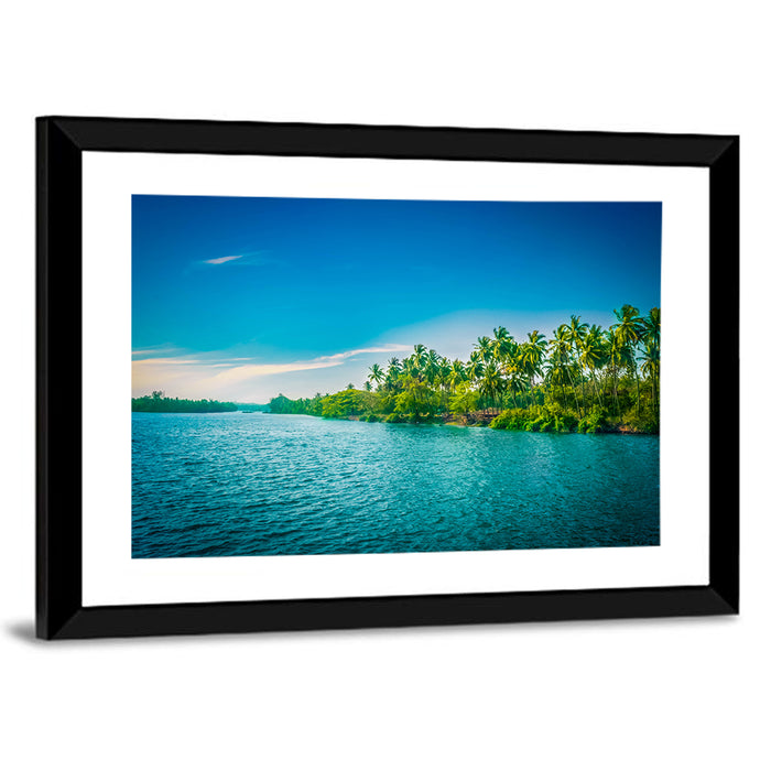 Tropical River in India Wall Art as a framed print