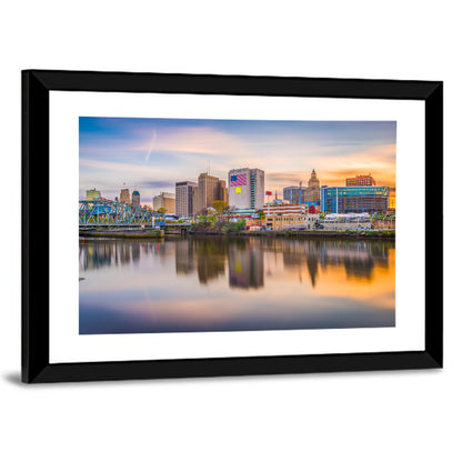 Providence Skyline at Golden Hour Wall Art