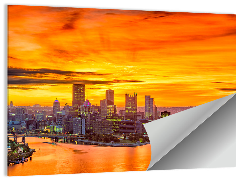 Pittsburgh Skyline at the Point Wall Art